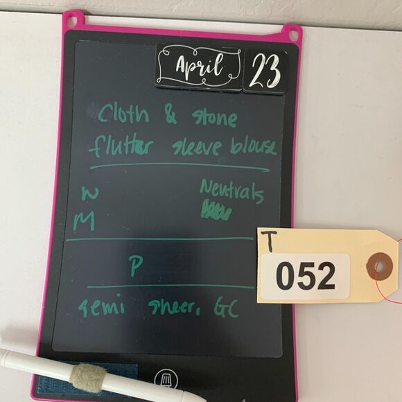 Cloth & Stone Flutter Sleeve Blouse M Medium Anthropologie High Neck Back Button - Picture 11 of 12